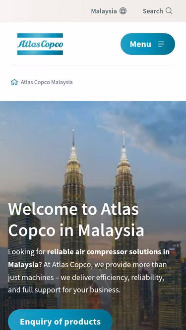 Screenshot of atlascopco.com.my