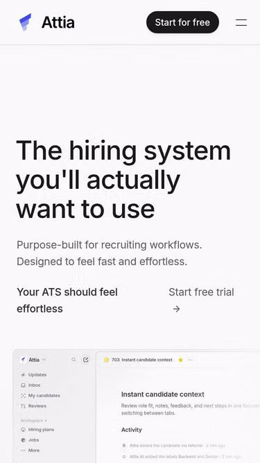 Screenshot of attia.app