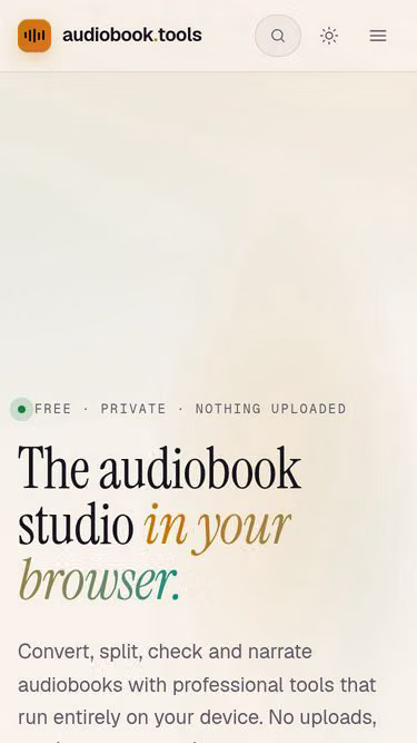 Screenshot of audiobook.tools