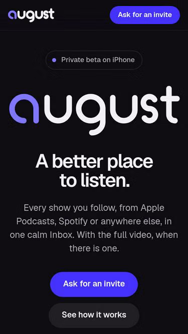 Screenshot of august.fm