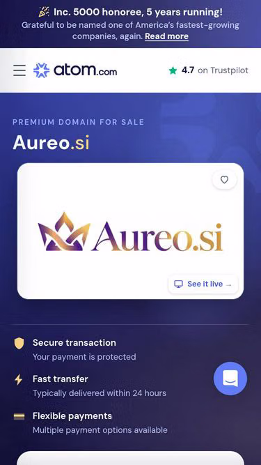 Screenshot of aureo.si