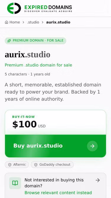 Screenshot of aurix.studio