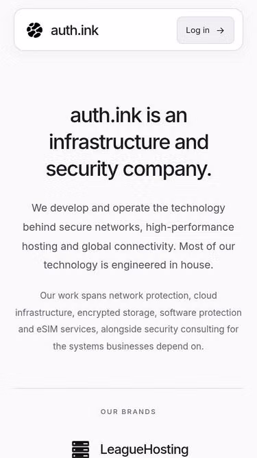 Screenshot of auth.ink
