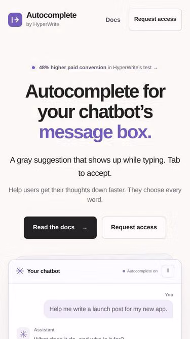 Screenshot of autocomplete.dev