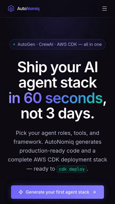 Screenshot of autonomiq.dev