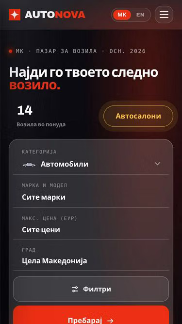 Screenshot of autonova.mk