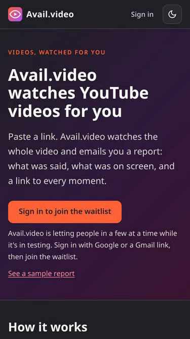 Screenshot of avail.video