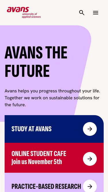Screenshot of avans.eu