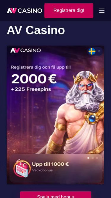 Screenshot of avcasino.se