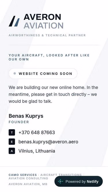 Screenshot of averon.aero