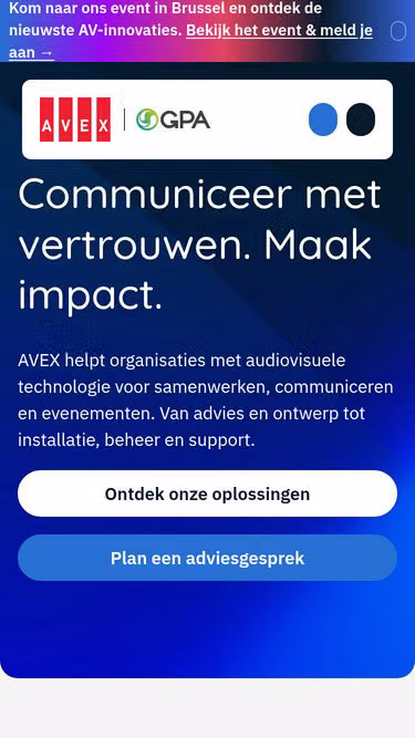 Screenshot of avex.be