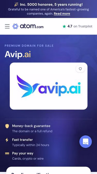 Screenshot of avip.ai
