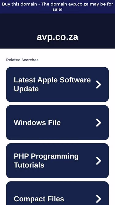 Screenshot of avp.co.za