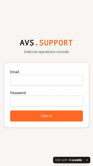 Screenshot of avs.support
