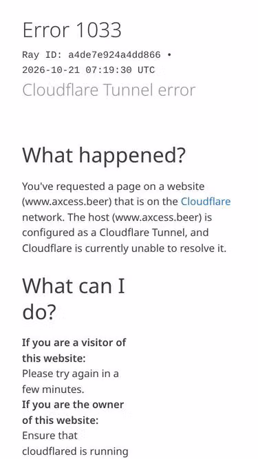 Screenshot of axcess.beer