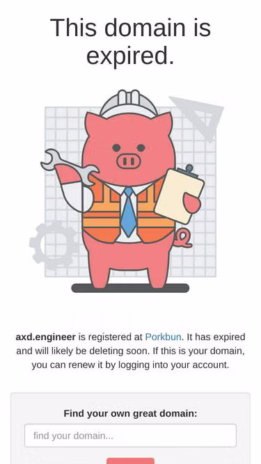 Screenshot of axd.engineer