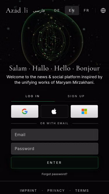 Screenshot of azad.li