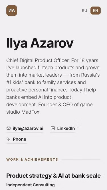 Screenshot of azarov.ai