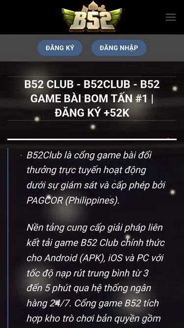 Screenshot of b52club.club