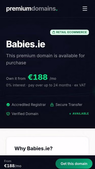 Screenshot of babies.ie