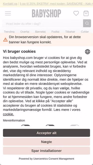 Screenshot of babyshop.dk