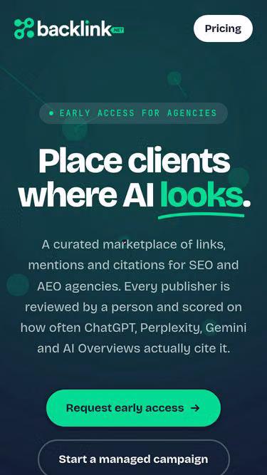 Screenshot of backlink.net
