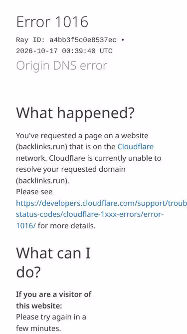 Screenshot of backlinks.run