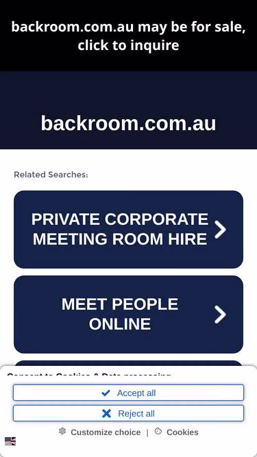 Screenshot of backroom.com.au