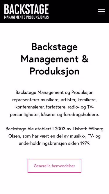 Screenshot of backstage.no