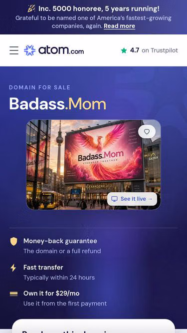 Screenshot of badass.mom