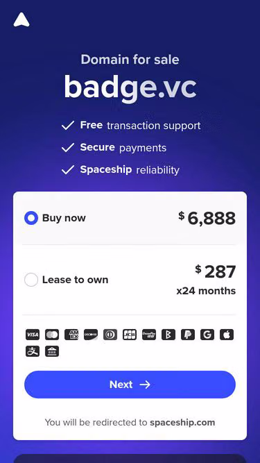 Screenshot of badge.vc