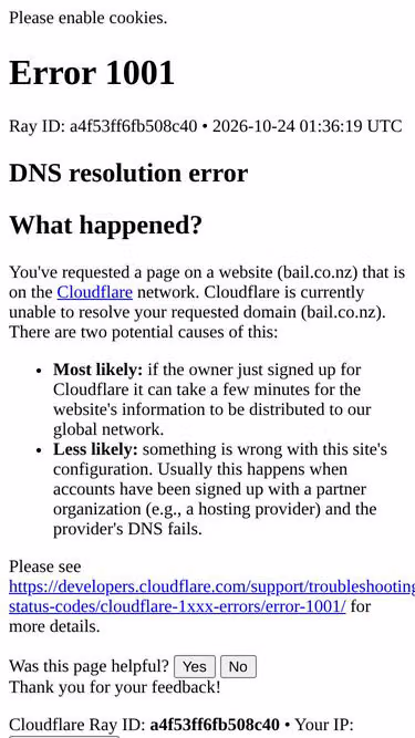 Screenshot of bail.co.nz
