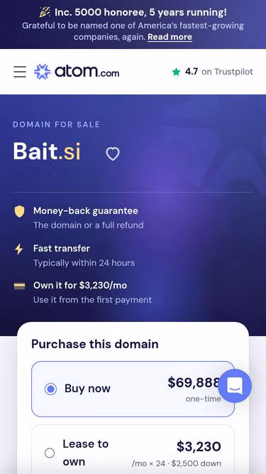 Screenshot of bait.si