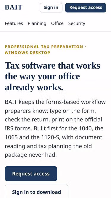 Screenshot of bait.tax