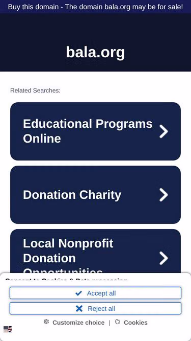 Screenshot of bala.org
