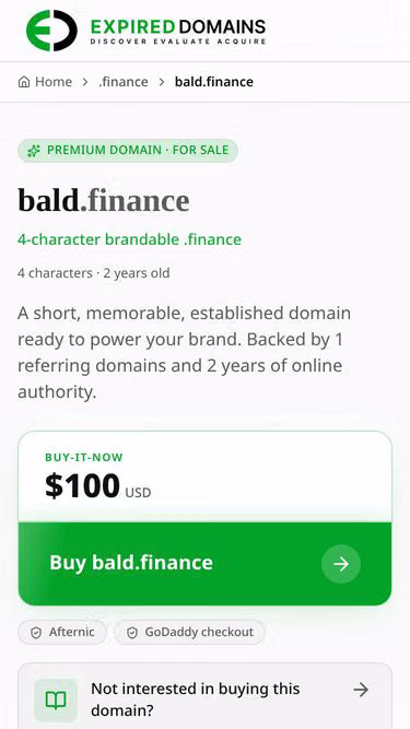 Screenshot of bald.finance