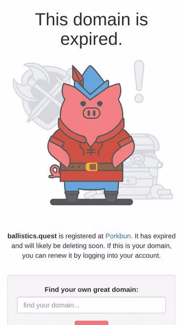 Screenshot of ballistics.quest