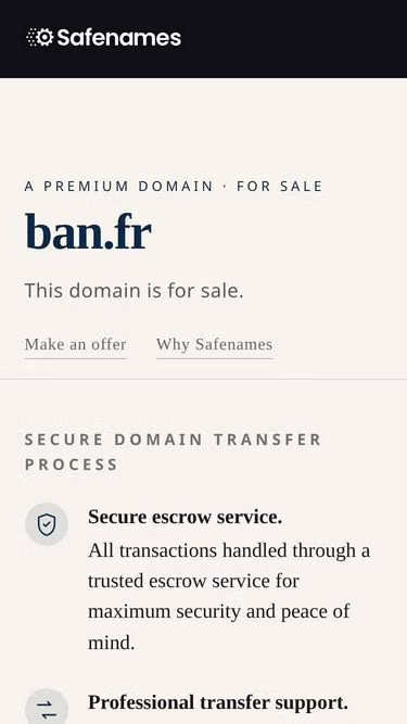 Screenshot of ban.fr