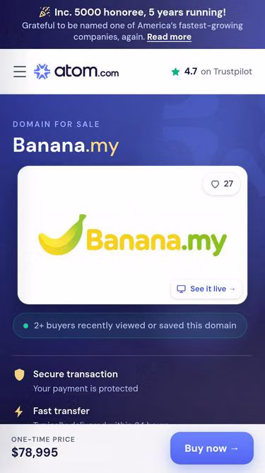Screenshot of banana.my
