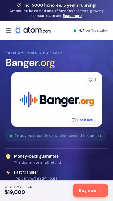 Screenshot of banger.org