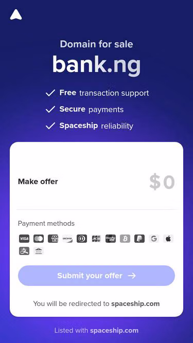 Screenshot of bank.ng
