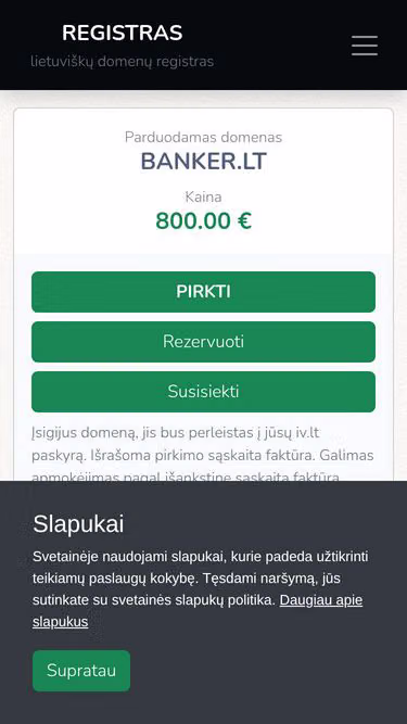 Screenshot of banker.lt
