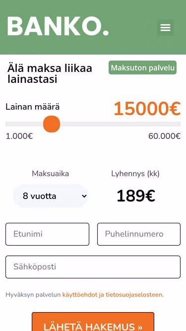 Screenshot of banko.fi