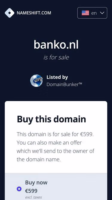 Screenshot of banko.nl