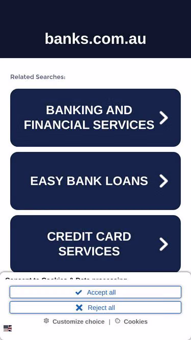 Screenshot of banks.com.au