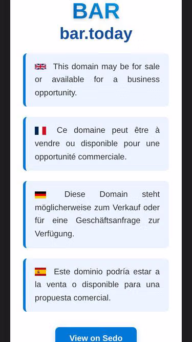 Screenshot of bar.today