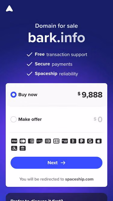 Screenshot of bark.info