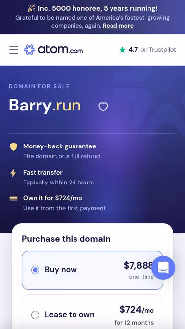 Screenshot of barry.run