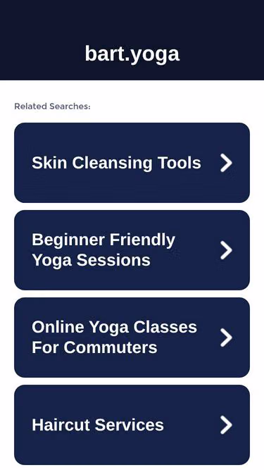 Screenshot of bart.yoga