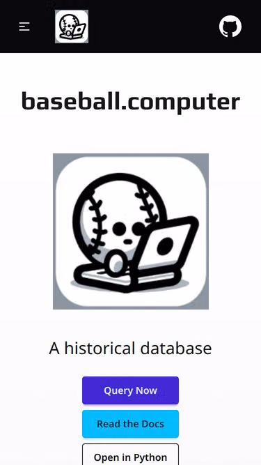 Screenshot of baseball.computer
